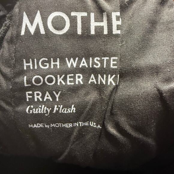 Mother High Waisted Looker Ankle Fray jeans, Beaded Stripe, Guilty Flash, Sz 25 - Picture 8 of 16